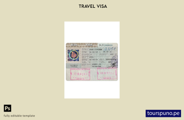 Plantilla de visa de entrada a Bielorrusia lista para imprimir